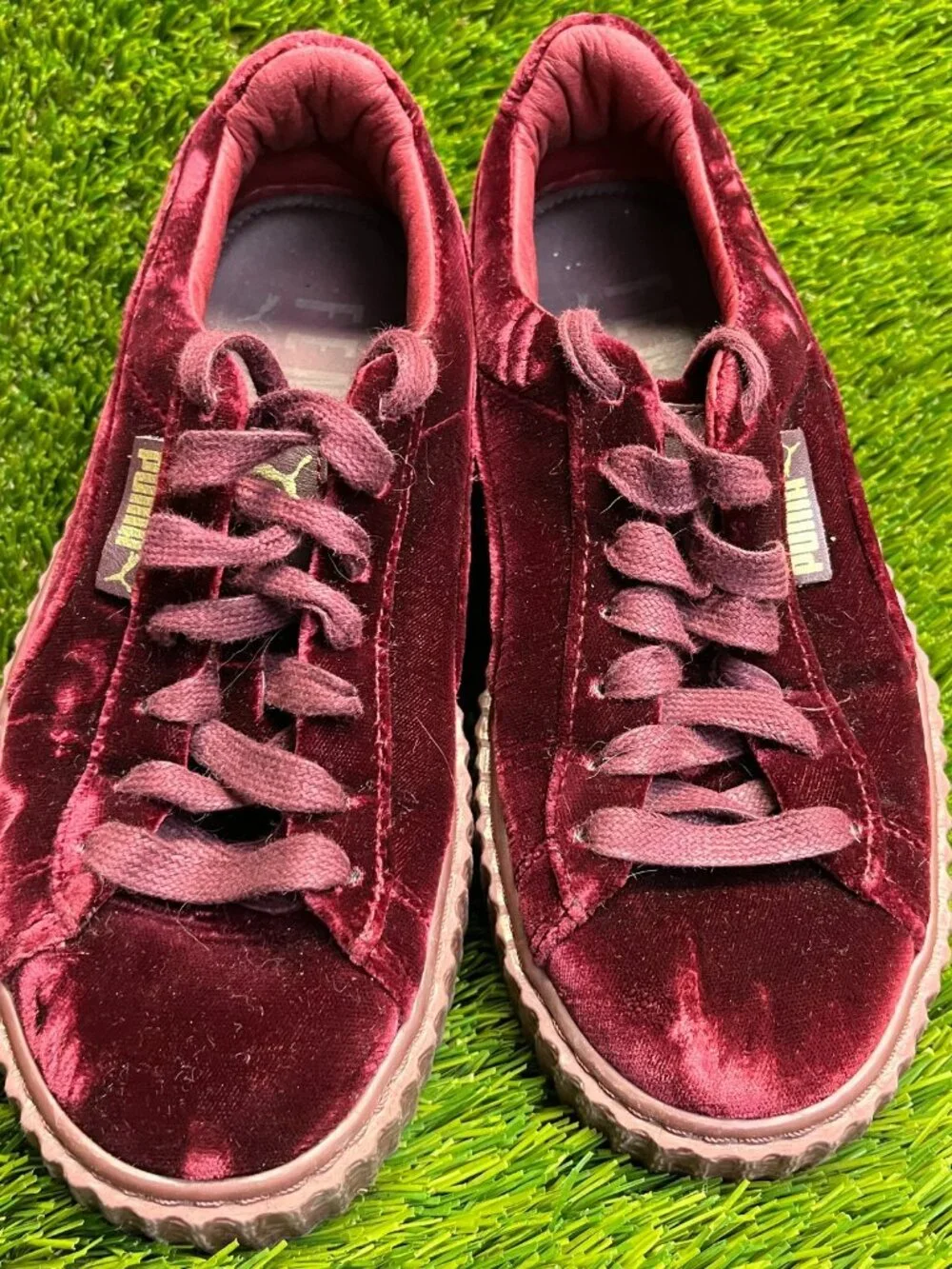 Puma Fenty x Velvet Creeper Womens Size 5.5 Burgundy Athletic Shoes Sneakers